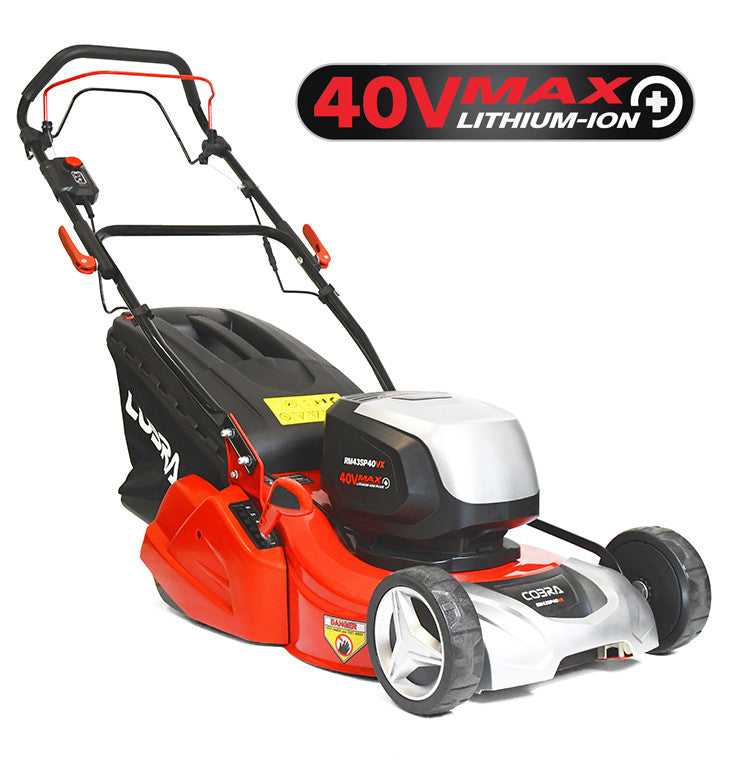 Cobra RM43SP40VX 17" 40V Max+ Cordless Lawnmower with Rear Roller image 1